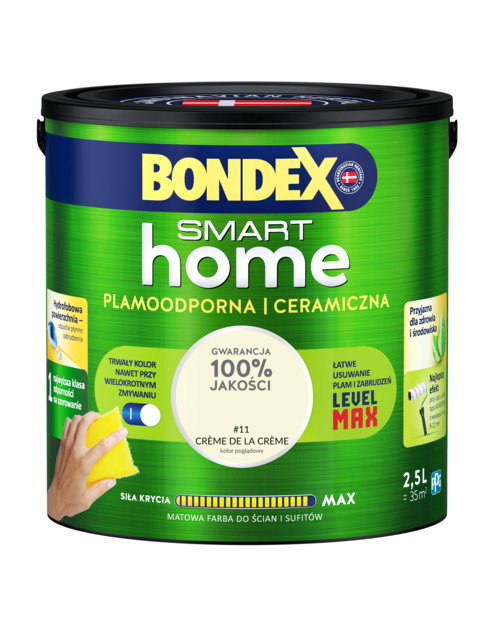 Zdjęcie: Farba plamoodporna creme de la creme 2,5 L BONDEX SMART HOME