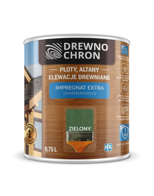 Zdjęcie: Impregnat do drewna Extra zielony 0,75 L DREWNOCHRON