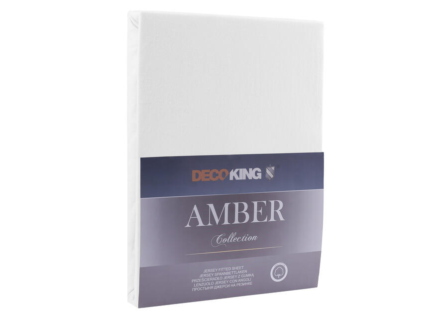 Zdjęcie: Prześcieradło Amber biały 80-90x200+30 cm DECOKING