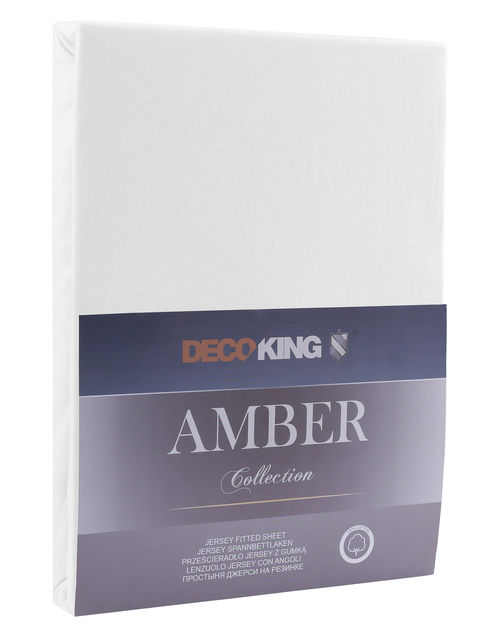 Zdjęcie: Prześcieradło Amber biały 80-90x200+30 cm DECOKING