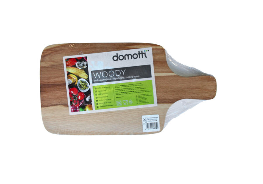 Zdjęcie: Deska do krojenia drewniana prostokątna z rączką Woody 30x16 cm DOMOTTI