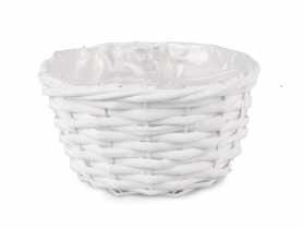 Osłonka wiklinowa M biała okragła TIN TOURS