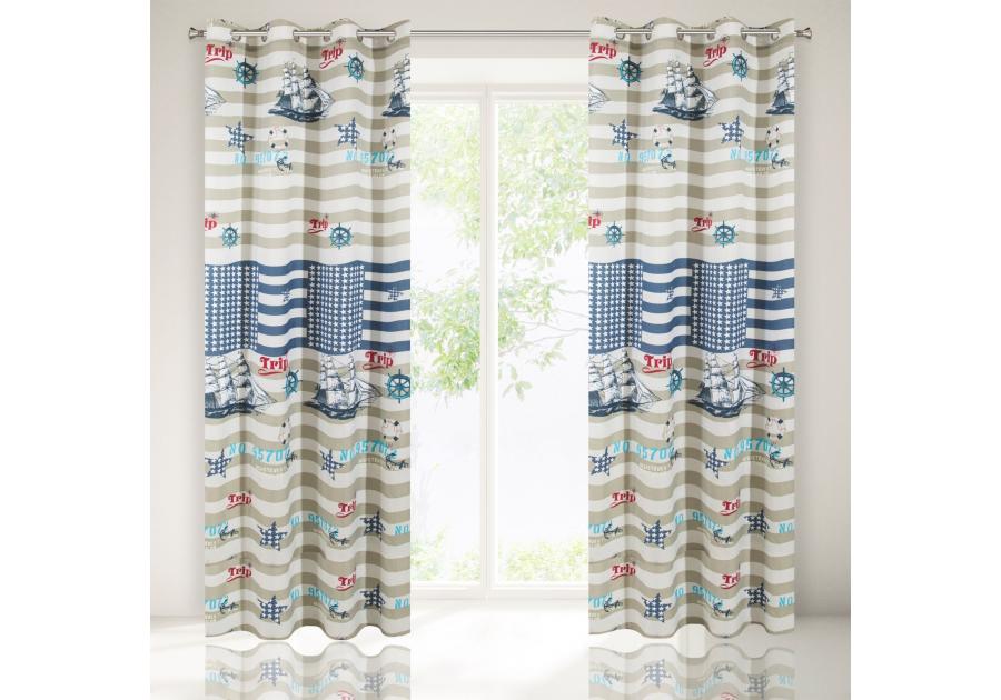 Zdjęcie: Zasłona Noreen 140x250 cm multikolor na przelotkach EUROFIRANY