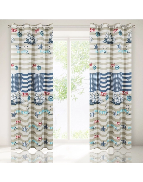 Zdjęcie: Zasłona Noreen 140x250 cm multikolor na przelotkach EUROFIRANY