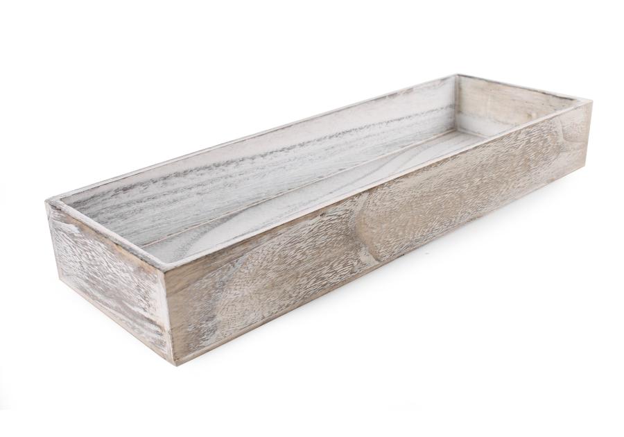 Zdjęcie: Doniczka drewniana 39,5x13,5x5,5 cm podłużna TIN TOURS