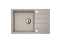 Zdjęcie: Zlewozmywak granitowy Metro piaskowy, 1 duża komora z ociekaczem, 68x44x19,5 cm syfon manualny MILÓ
