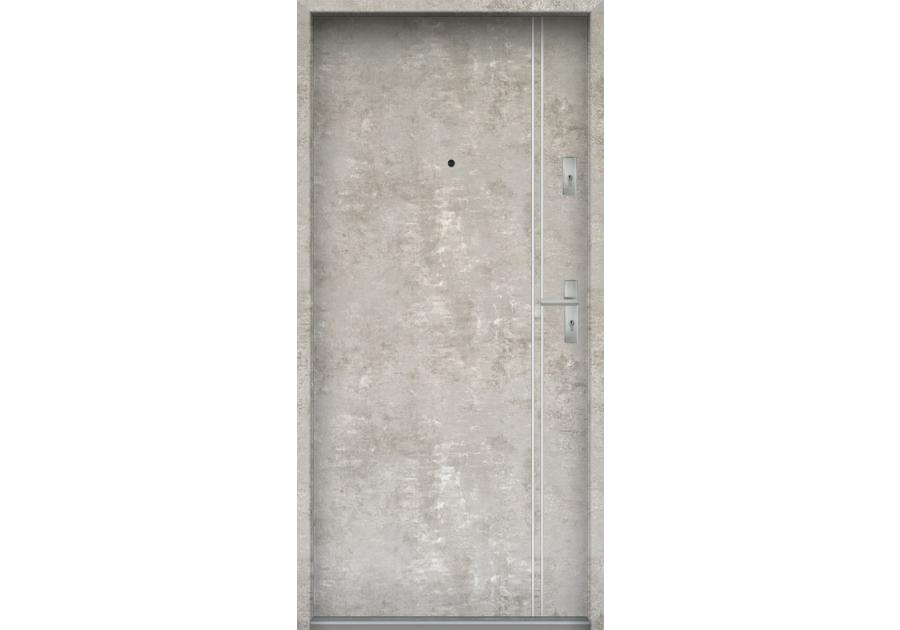 Zdjęcie: Drzwi wejściowe do mieszkań Bastion A-37 Beton naturalny 90 cm lewe ODP KR CENTER