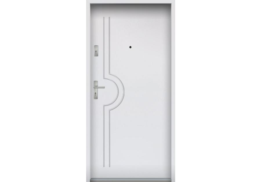 Zdjęcie: Drzwi wejściowe do mieszkań Bastion N-03 Biały 80 cm prawe ODO KR CENTER