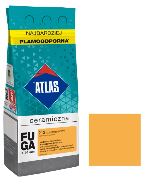 Zdjęcie: Fuga ceramiczna 213 mandarynkowy, alubag, 2 kg ATLAS