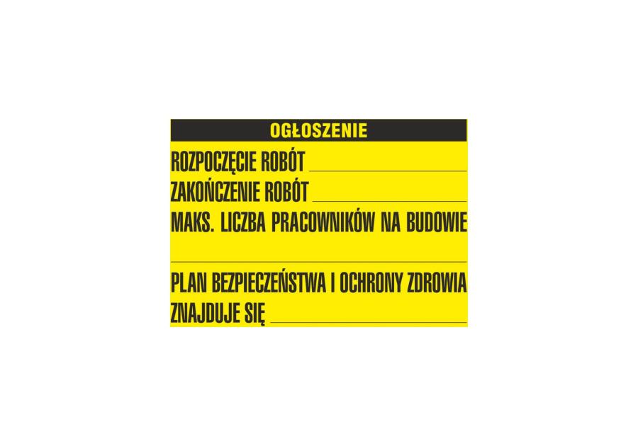 Zdjęcie: Oznaczenie "Tablica informacyjna" 60x85 cm METRO