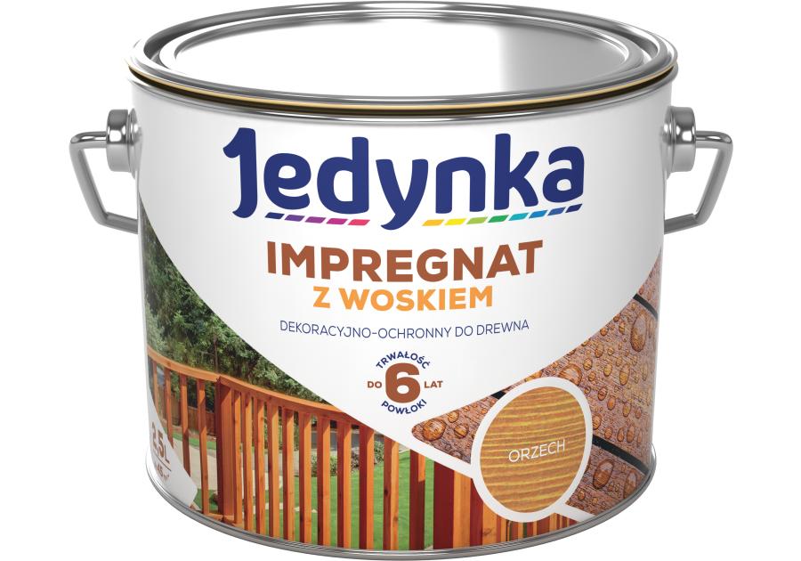 Zdjęcie: Impregnat do drewna z woskiem orzech 2,5 L JEDYNKA