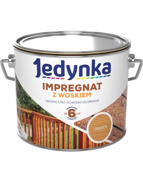 Zdjęcie: Impregnat do drewna z woskiem orzech 2,5 L JEDYNKA