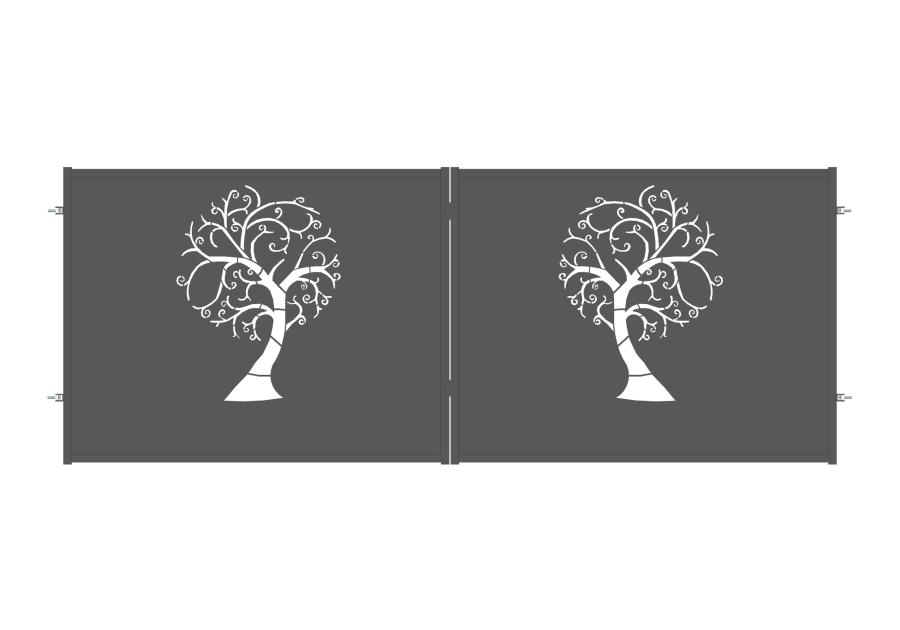 Zdjęcie: Brama dwuskrzydłowa Nela 4,00 m, 1,50 m, stal ocynk+RAL7016 struktura POLBRAM