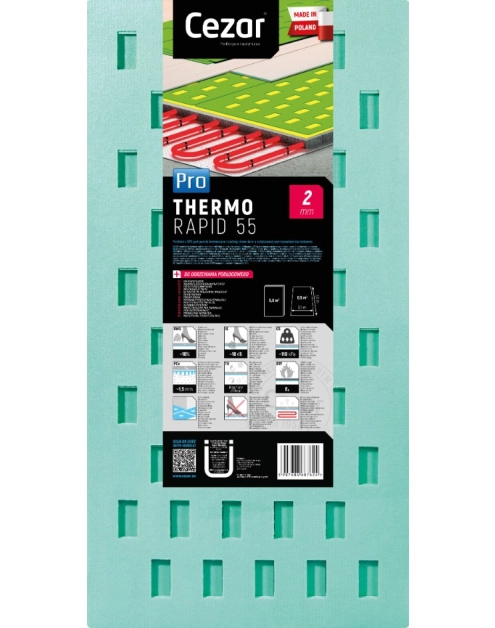 Zdjęcie: Podkład pod panele Cezar Pro Thermo Rapid 2 mm zielony CEZAR