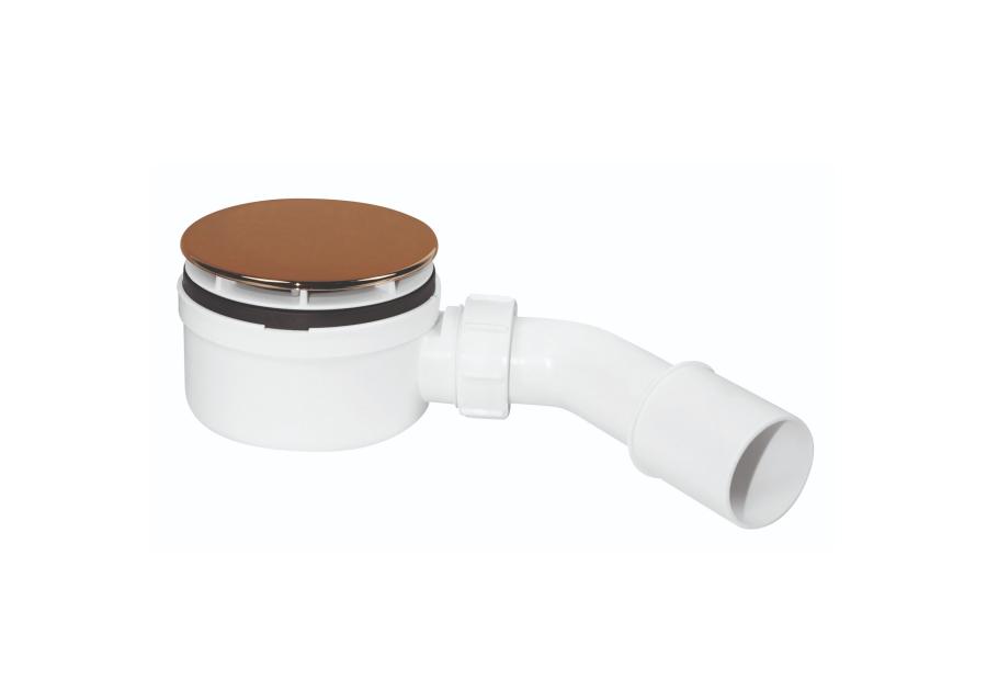 Zdjęcie: Syfon brodzikowy niski wys. 60 mm z odejściem 40/50 mm pokrywa abs złoty 113 mm MCALPINE