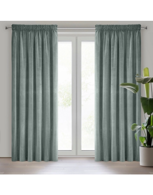 Zdjęcie: Zasłona gotowa Kristi na taśmie 140x270 cm miętowy EUROFIRANY