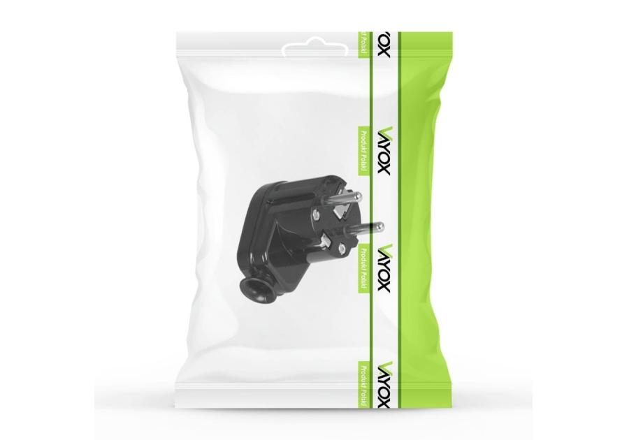 Zdjęcie: Wtyczka kątowa rozbieralna Uni-Schuko, 2p+Z Schuko, 16A, 250V WT-16U czarny VAYOX