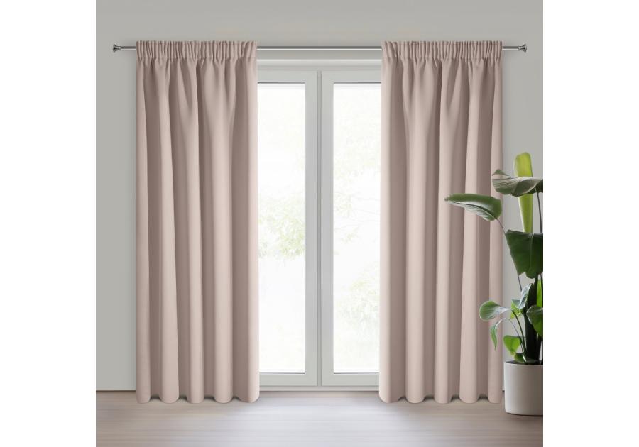 Zdjęcie: Zasłona gotowa Logan na taśmie 135 x 270 cm pudrowy róż EUROFIRANY