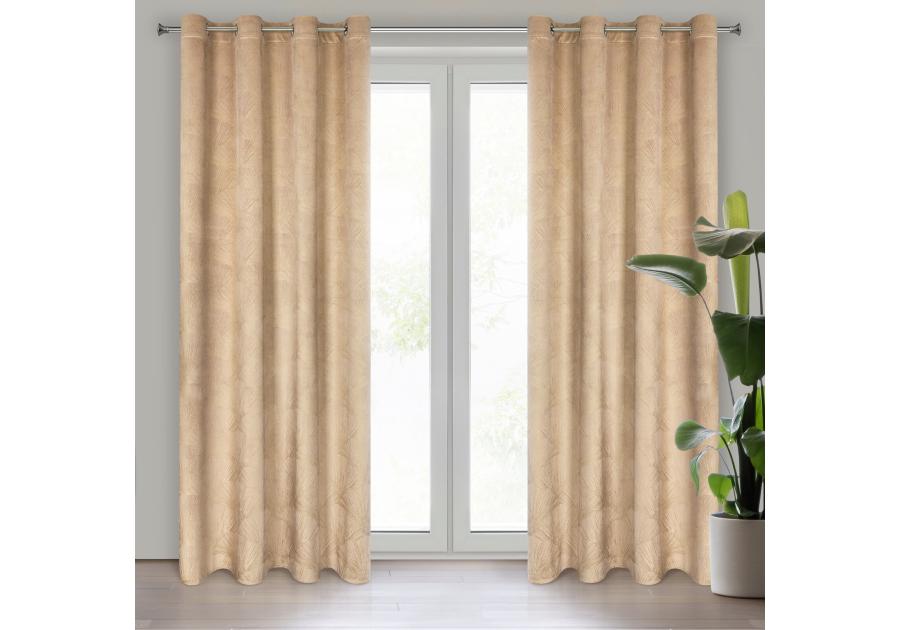 Zdjęcie: Zasłona gotowa Goja 140 x 250 cm beżowy EUROFIRANY