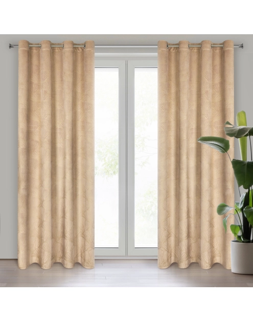 Zdjęcie: Zasłona gotowa Goja 140 x 250 cm beżowy EUROFIRANY