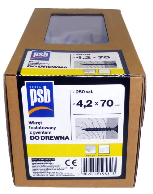 Zdjęcie: Wkręty fosfatowane do drewna 4,2x70 mm - 250 szt. SILA