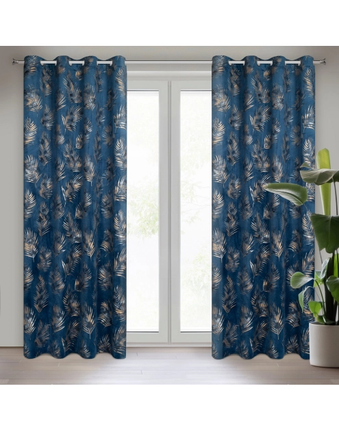 Zdjęcie: Zasłona gotowa Gloria 140x250 cm granatowy EUROFIRANY