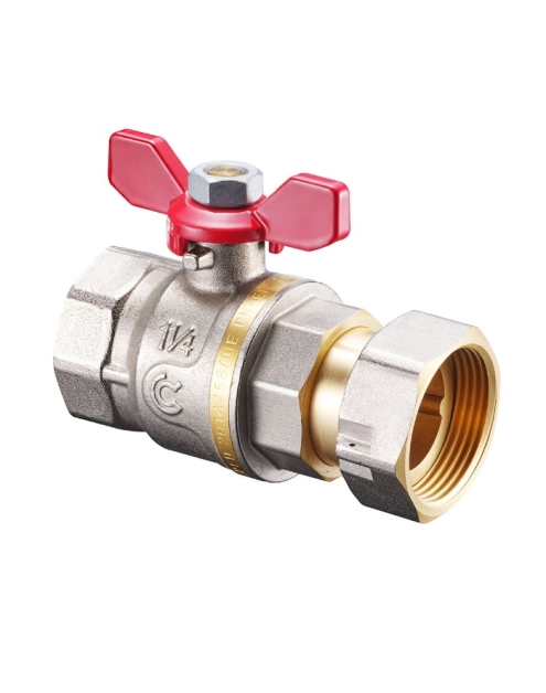 Zdjęcie: Zawór kulowy S30 z ruchomą nakrętką W/W 3/4" z motylkiem CALIDO