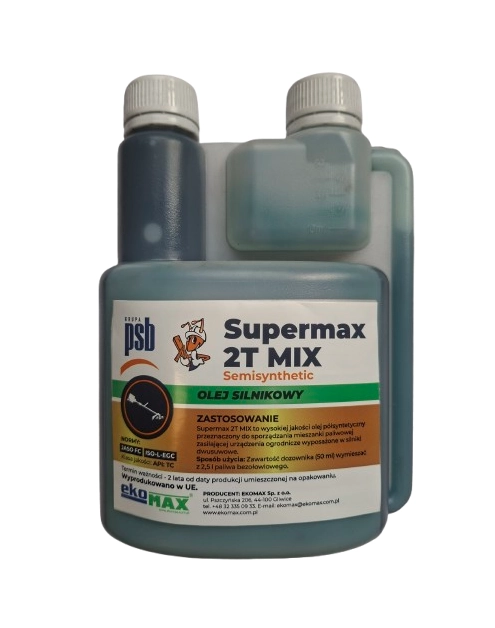 Zdjęcie: Olej do silinków dwusuwowych Supermax 2T Mix 0,5 L zielony PSB