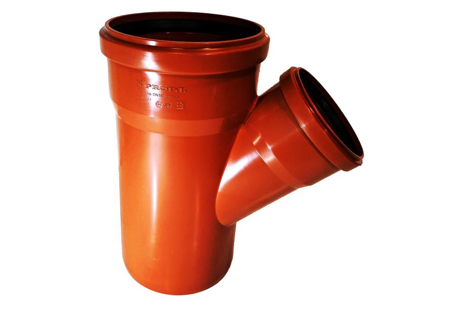 Zdjęcie: Trójnik kanalizacyjny fi 160/110/45 pomarańczowy PROFIL