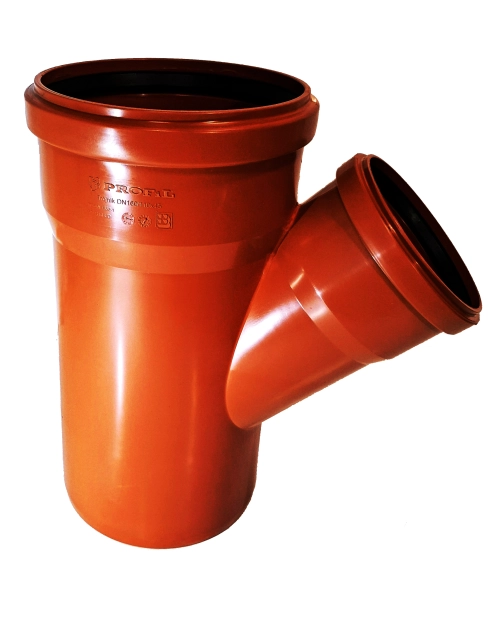 Zdjęcie: Trójnik kanalizacyjny fi 160/110/45 pomarańczowy PROFIL