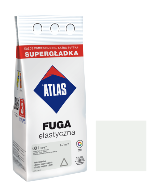 Zdjęcie: Fuga elastyczna kolor 001 biały alubag 2 kg ATLAS