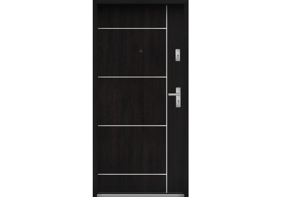 Zdjęcie: Drzwi wejściowe do mieszkań Bastion A-65 Heban 80 cm (NW) lewe ODO KR CENTER