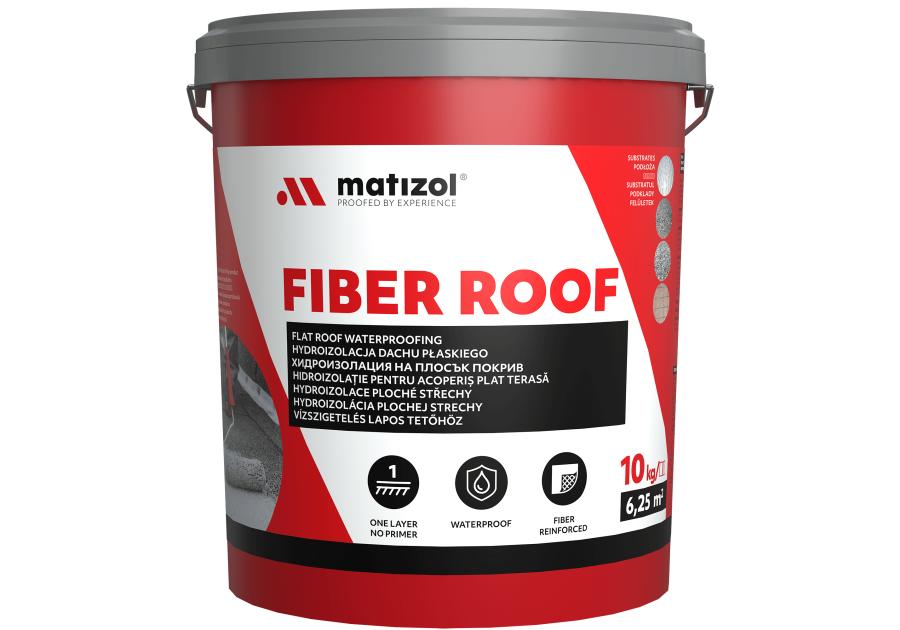 Zdjęcie: Hydroizolacja dachu płaskiego Fiber Roof 10 kg biały MATIZOL