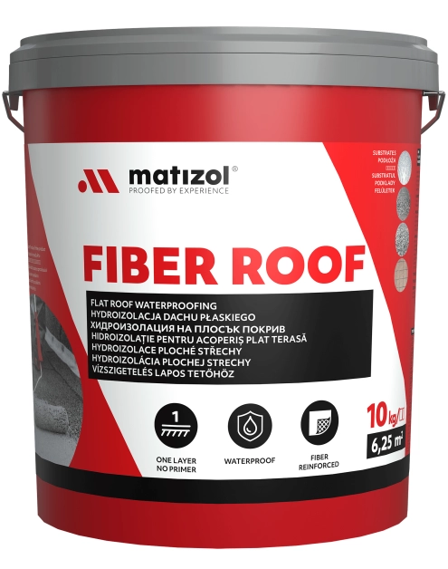 Zdjęcie: Hydroizolacja dachu płaskiego Fiber Roof 10 kg biały MATIZOL