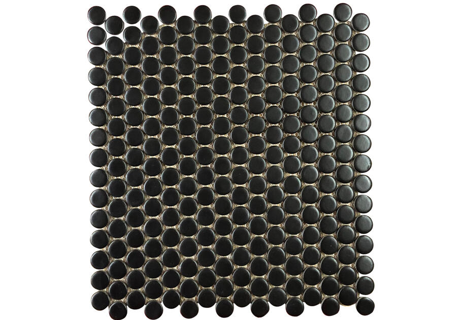 Zdjęcie: Mozaika gresowa Black Small Circles Matt 30x30 cm NETTO