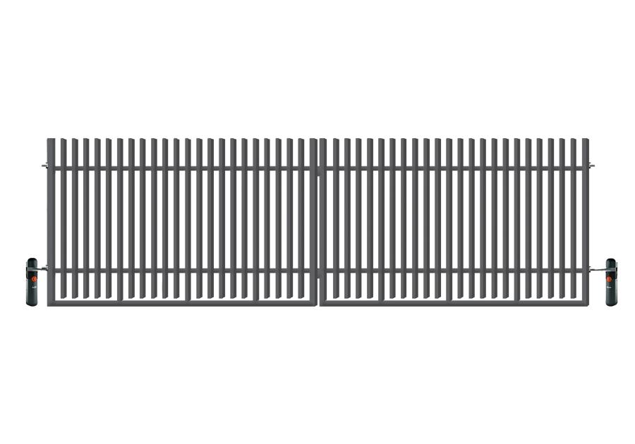 Zdjęcie: Brama dwuskrzydłowa Anika 5,00 m, 1,50 m, z automatem stal ocynk+RAL7016 struktura POLBRAM