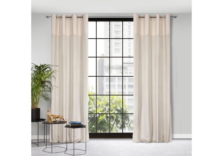 Zdjęcie: Zasłona gotowa D91 Agnes 140x250 cm kremowy EUROFIRANY