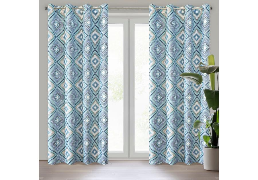 Zdjęcie: Zasłona gotowa Malvia 140x250 cm turkusowy EUROFIRANY