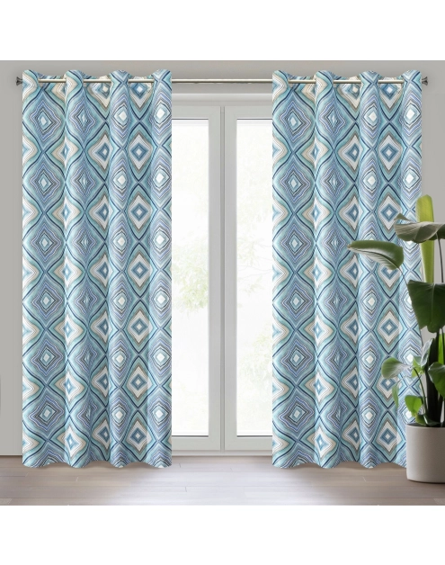 Zdjęcie: Zasłona gotowa Malvia 140x250 cm turkusowy EUROFIRANY