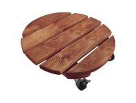 Zdjęcie: Podstawka drewniana na kółkach pod doniczkę Flora Roll, fi40 cm, FSC-FR, naturalny NORTENE