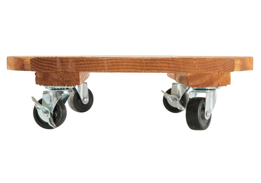 Zdjęcie: Podstawka drewniana na kółkach pod doniczkę Flora Roll, fi40 cm, FSC-FR, naturalny NORTENE