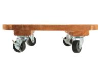 Zdjęcie: Podstawka drewniana na kółkach pod doniczkę Flora Roll, fi40 cm, FSC-FR, naturalny NORTENE