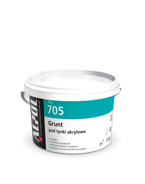 Zdjęcie: Grunt pod tynki akrylowe niebarwiony 5 kg AG705 ALPOL