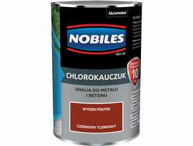 Emalia do metalu i betonu Chlorokauczuk czerwony tlenkowy wysoki połysk 0,9 L NOBILES