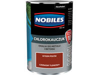 Zdjęcie: Emalia do metalu i betonu Chlorokauczuk czerwony tlenkowy wysoki połysk 0,9 L NOBILES