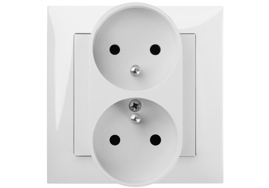 Zdjęcie: Gniazdo podtynkowe Sentia 2x2P+Z modułowe B/R  biały EPN