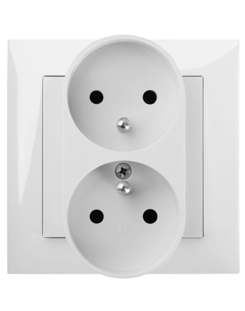 Zdjęcie: Gniazdo podtynkowe Sentia 2x2P+Z modułowe B/R  biały EPN