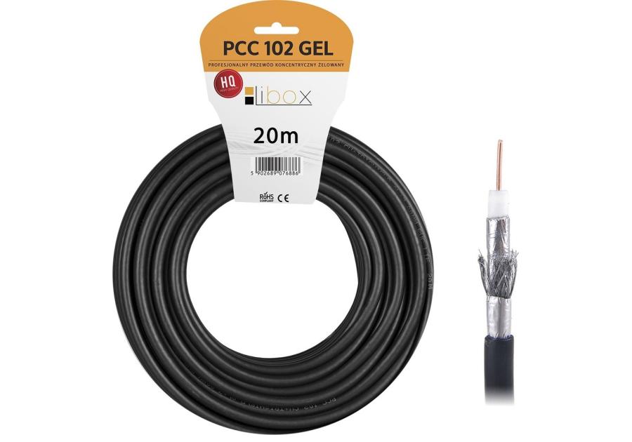 Zdjęcie: Kabel koncentryczny żelowany RG6U PCC102GEL-20 20 m LIBOX