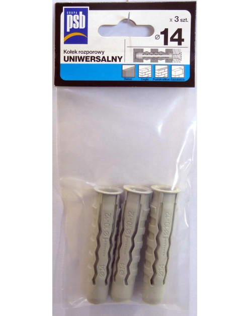 Zdjęcie: Kołek rozporowy uniwersalny 14 mm - 3 szt. SILA