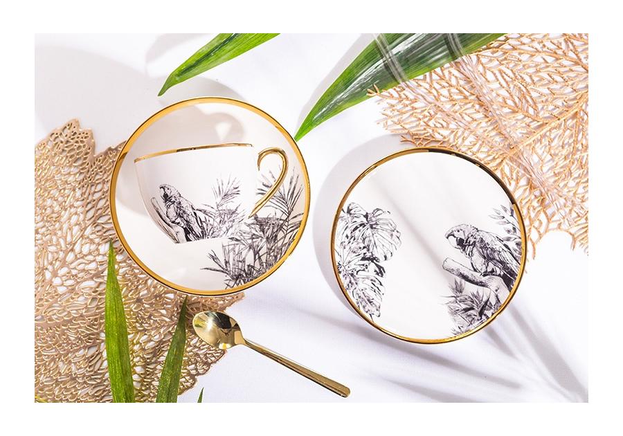 Zdjęcie: Zestaw filiżanka 200 ml ze spodkiem 15,5 cm i talerzem deserowym 15 cm Paradise ALTOMDESIGN